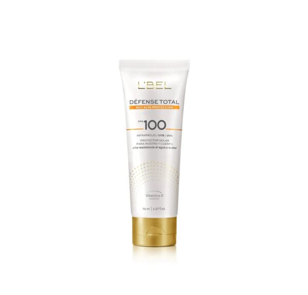 Protector Solar FPS100 rostro y cuerpo Defense Total 70ml Lbel