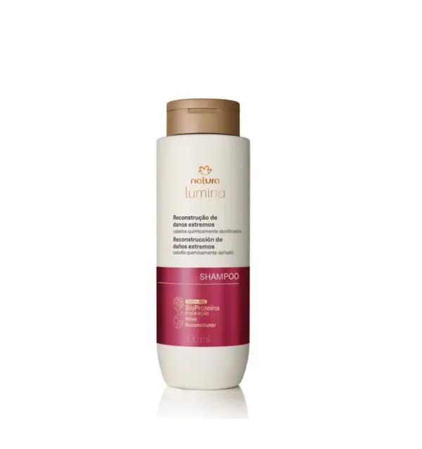 Shampoo Cabello quimicamente dañado  Lumina Ativo reconstructor 300ml Natura