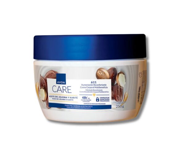 Manteca corporal con aceite de Jojoba y Karite 6 en 1 250gr Avon