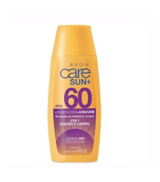Protector Solar Care Sun+ FPS 60 2 en 1 uva 120g Avon