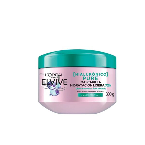 Mascarilla Capilar Hidratación ligera Hialurónico Pure loreal 300g Azzorti