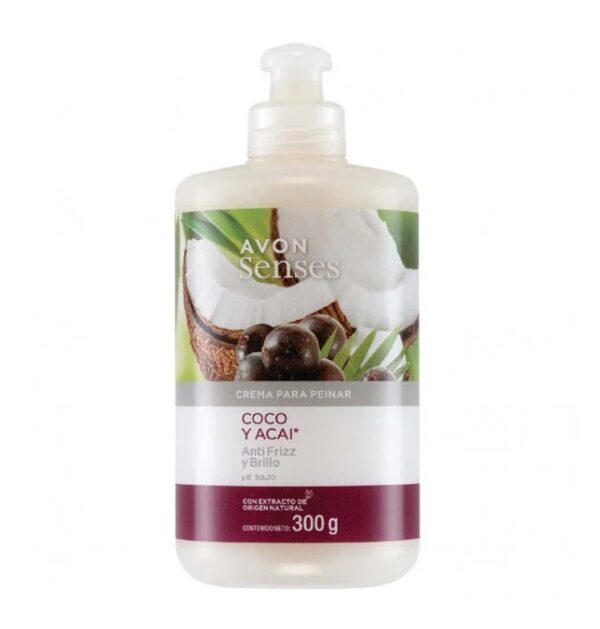Crema para Peinar Coco y Acai Anti Frizz 300g Avon Crema para Peinar Coco y Acai Anti Frizz 300g Avon