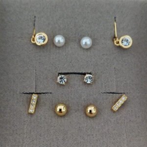 Set Aretes Galilea Cristal 5 pares Yanbal