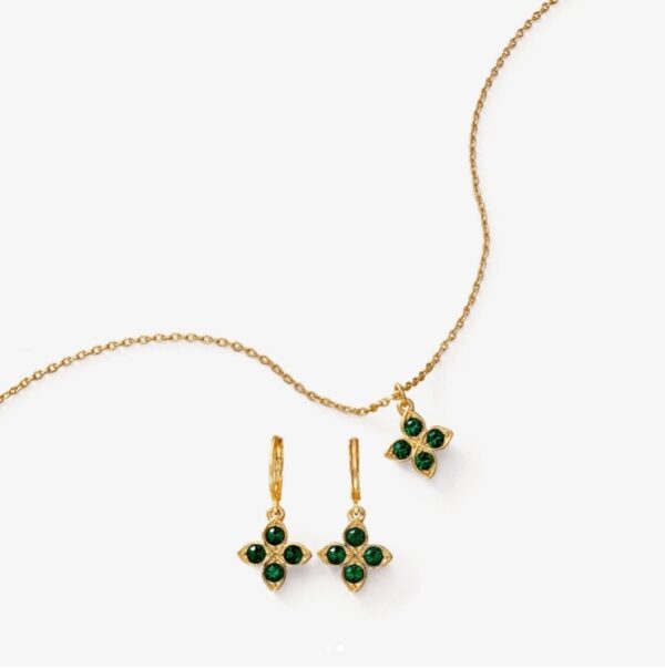 Collar + Aretes Floria tono Verde Yanbal