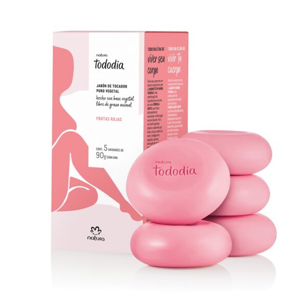 Jabón Barra x5 unidaes Frutas Rojas Tododia 90g Natura