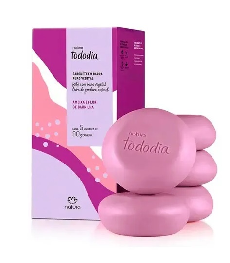 Jabón en Barra Ciruela y Flor Vainilla 90g c/u Natura ( 5 unidades) Jabón en Barra Ciruela y Flor Vainilla 90g c/u Natura ( 5 unidades)
